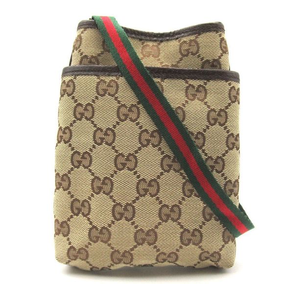 Gucci Handbags - Gucci Beige Dark Brown GG Shoulder Bag